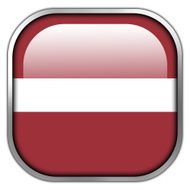 Latvia Flag square glossy button