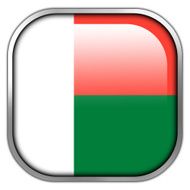 Madagascar Flag square glossy button