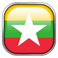 Burma Flag square glossy button