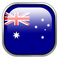 Australia Flag square glossy button