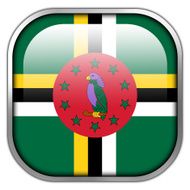Dominica Flag square glossy button