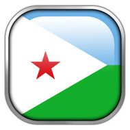 Djibouti Flag square glossy button