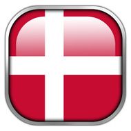 Denmark Flag square glossy button