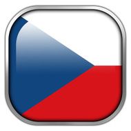 Czech Republic Flag square glossy button