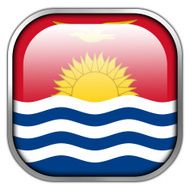 Kiribati Flag square glossy button
