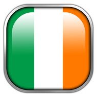 Ireland Flag square glossy button