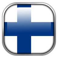 Finland Flag square glossy button