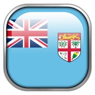 Fiji Flag square glossy button