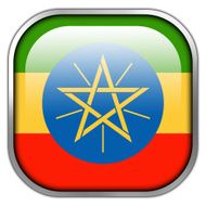 Ethiopia Flag square glossy button