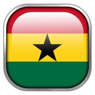 Ghana Flag square glossy button
