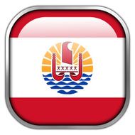 French Polynesia Flag square glossy button