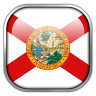 Florida State Flag square glossy button