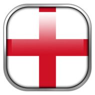 England Flag square glossy button