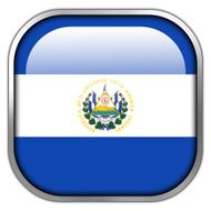El Salvador Flag square glossy button