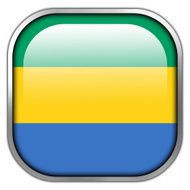 Gabon Flag square glossy button