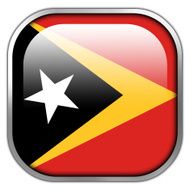 East Timor Flag square glossy button