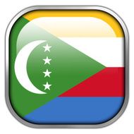 Comoros Flag square glossy button