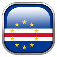 Cape Verde Flag square glossy button