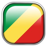 Congo Republic Flag square glossy button