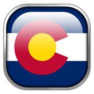 Colorado State Flag square glossy button