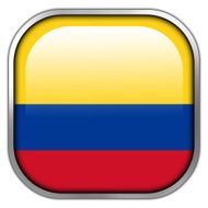 Colombia Flag square glossy button