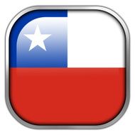 Chile Flag square glossy button