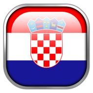 Croatia Flag square glossy button