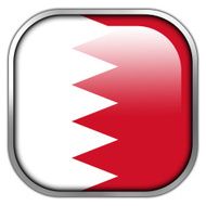Bahrain Flag square glossy button