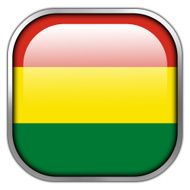Bolivia Flag square glossy button