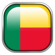 Benin Flag square glossy button