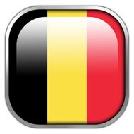 Belgium Flag square glossy button
