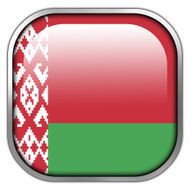 Belarus Flag square glossy button