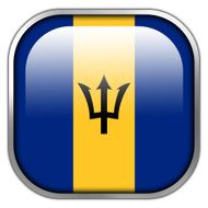 Barbados Flag square glossy button