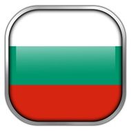 Bulgaria Flag square glossy button