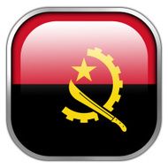 Angola Flag square glossy button
