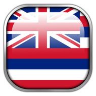 Hawaii Flag square glossy button