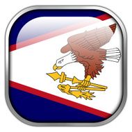 American Samoa Flag square glossy button