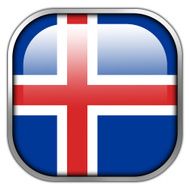 Iceland Flag square glossy button