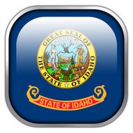 Idaho State Flag square glossy button