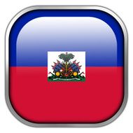 Haiti Flag square glossy button