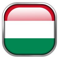 Hungary Flag square glossy button