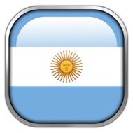 Argentina Flag square glossy button