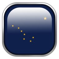 Alaska State Flag square glossy button