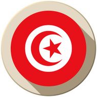 Tunisia Flag Button Icon Modern