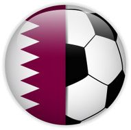 Qatar Flag with Soccer Ball Background N3