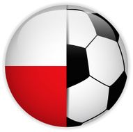 Poland Flag with Soccer Ball Background N3