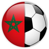 Morocco Flag with Soccer Ball Background N3