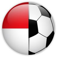 Monaco Flag with Soccer Ball Background N3