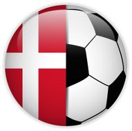 Denmark Flag with Soccer Ball Background N3