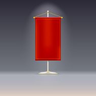 Red pennant or flag on chrome base with